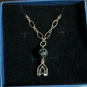 Gold and Black Pendant Necklace